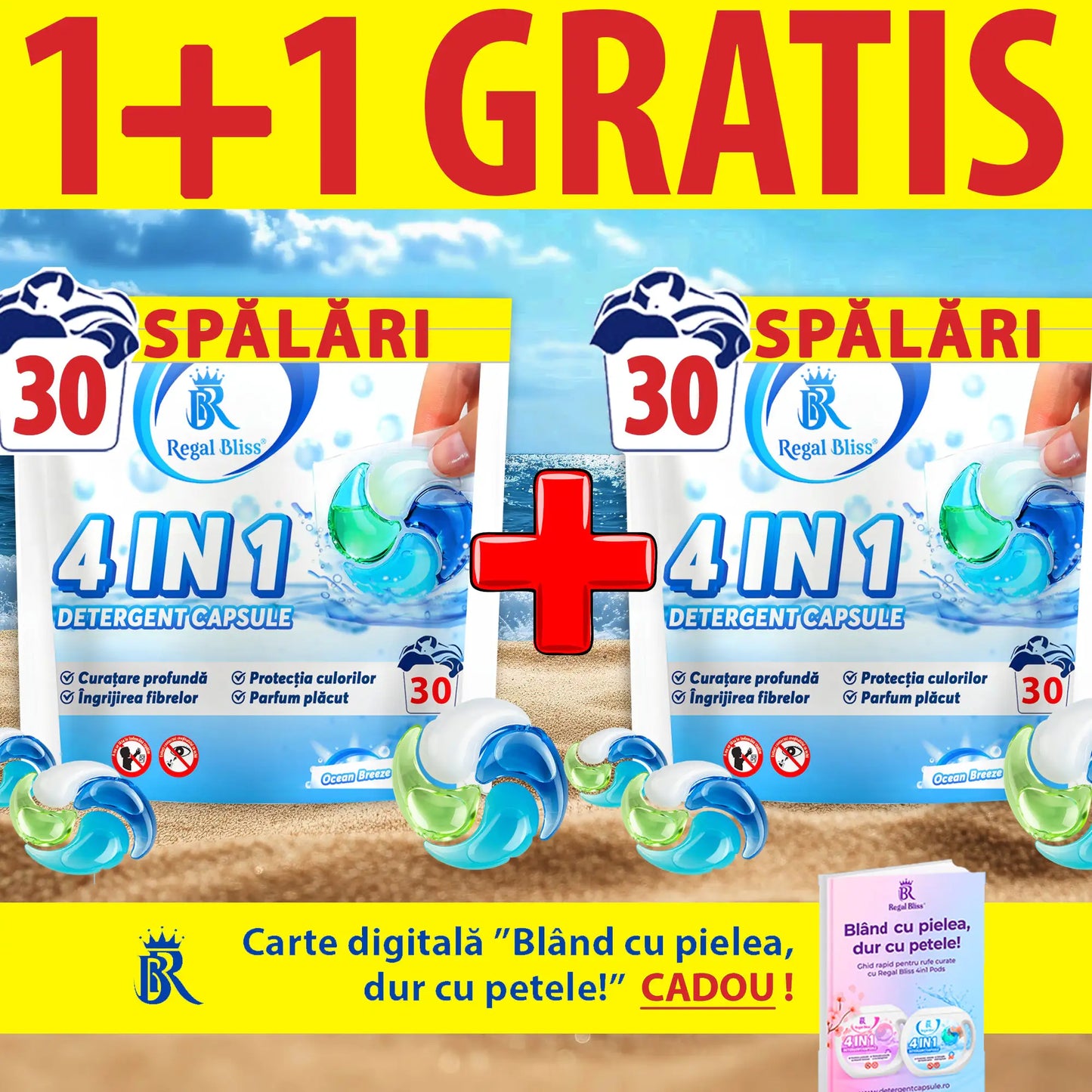 Detergent de rufe capsule roz 1+1 GRATIS