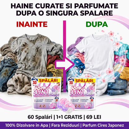 Detergent de rufe capsule roz 1+1 GRATIS