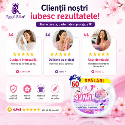 Detergent de rufe capsule roz 60 caps