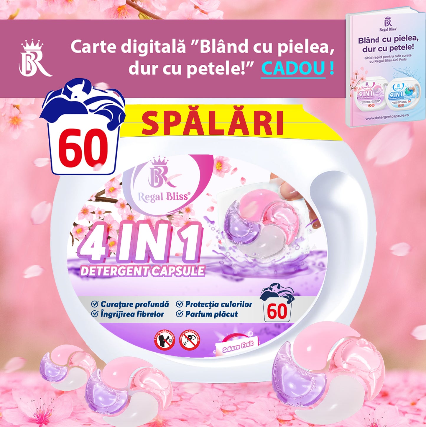 Detergent de rufe capsule Regal Bliss 4in1 - 60pcs