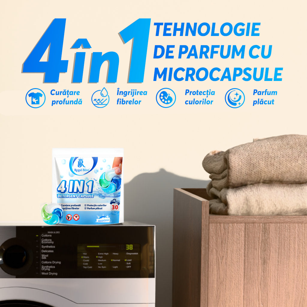 Detergent de rufe capsule Regal Bliss 4in1 30 spalari 1+1 GRATIS