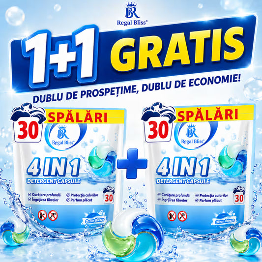 Detergent de rufe capsule albastru 1+1 GRATIS