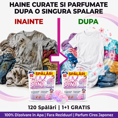 Detergent de rufe capsule roz 60 caps 1+1 GRATIS