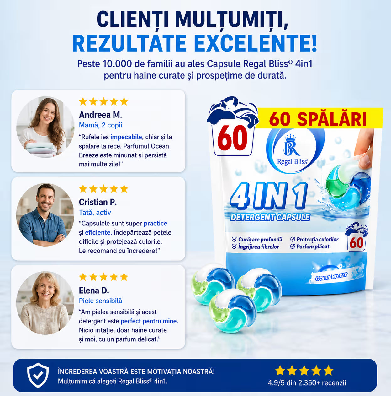 Detergent de rufe capsule albastru 60 caps 1+1 GRATIS