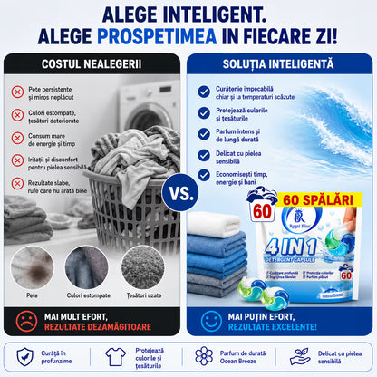 Detergent de rufe capsule albastru 60 caps 1+1 GRATIS
