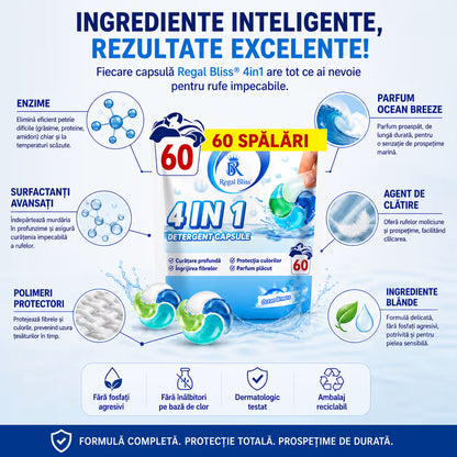 Detergent de rufe capsule albastru 60 caps 1+1 GRATIS