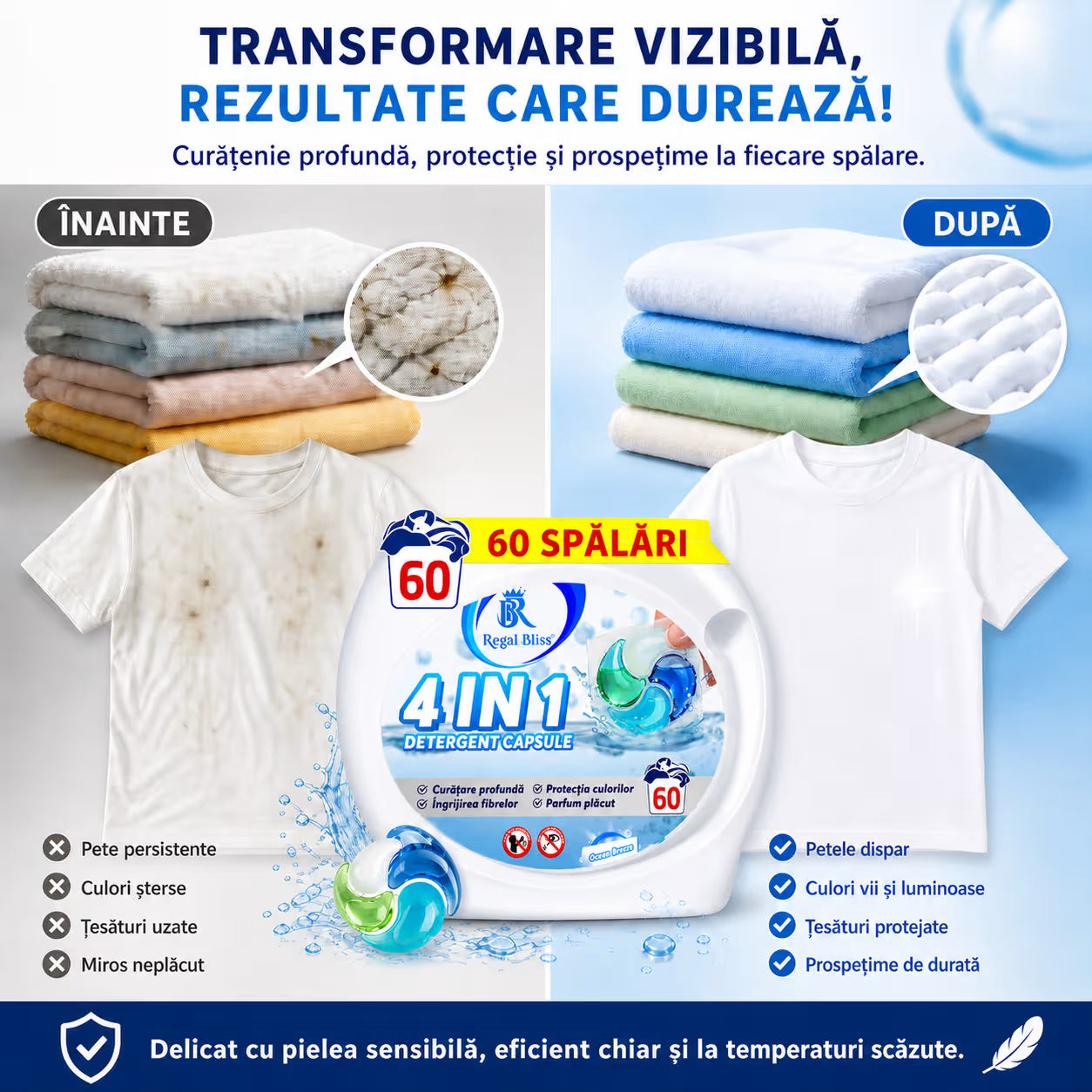 Detergent de rufe capsule albastru 60 caps