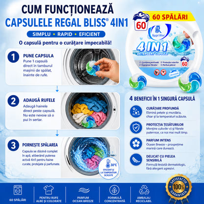 Detergent de rufe capsule albastru 60 caps