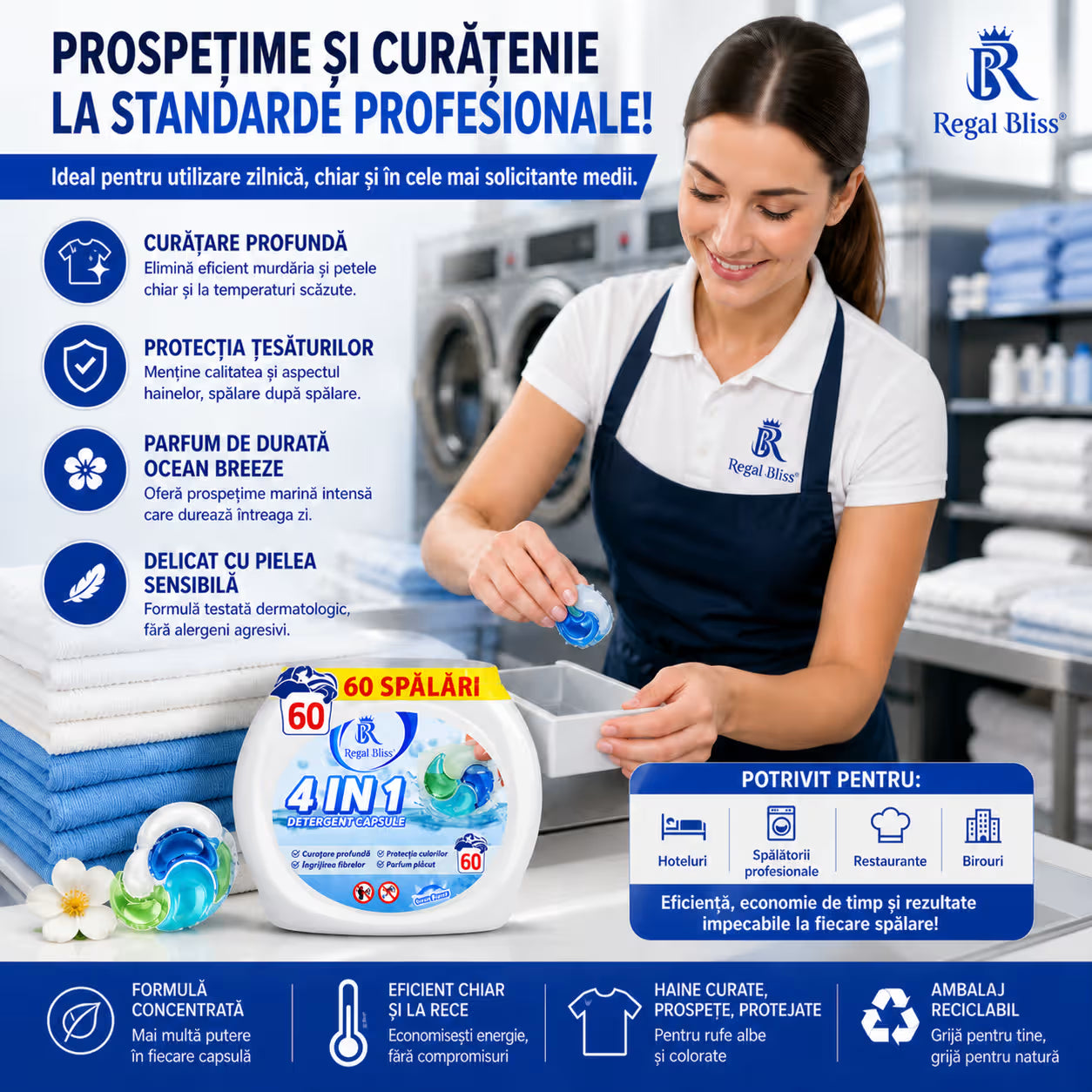 Detergent de rufe capsule albastru 60 caps