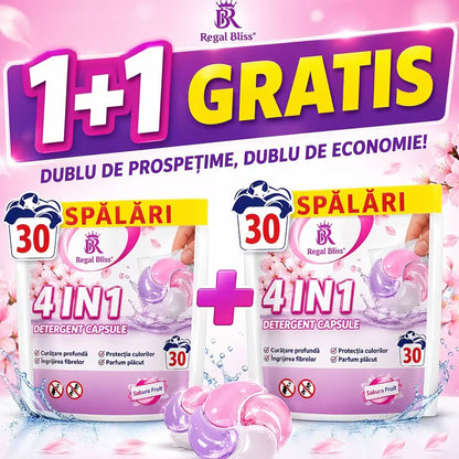 Detergent de rufe capsule albastru 1+1 GRATIS