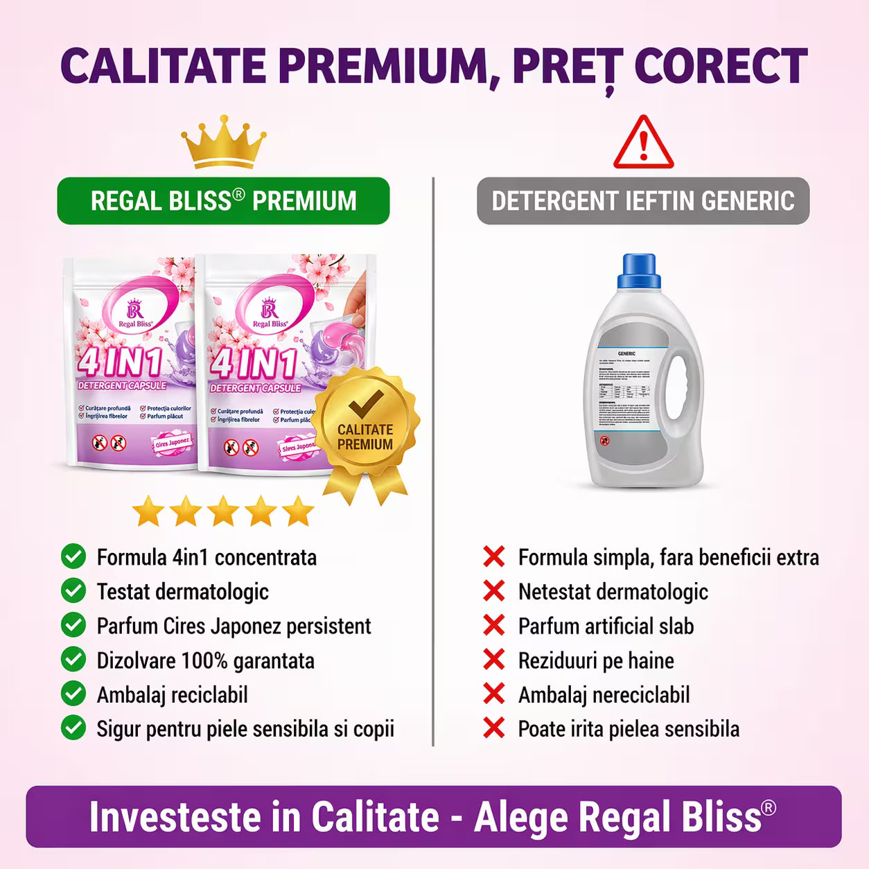 Detergent de rufe capsule roz 1+1 GRATIS